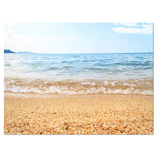 Designart - Blue Seashore with Pebble Stones